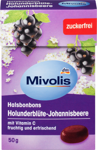 Bonbon, Holunderblüte-Johannisbeere, zuckerfrei, 50 g | Bonbons & Fruchtgummi