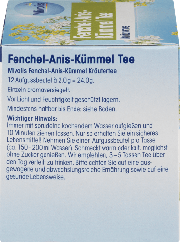 Kräutertee Fenchel, Anis, Kümmel (12 Beutel), St 12