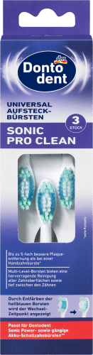 Sonic Pro Clean, 3 Aufsteckbürsten St universal