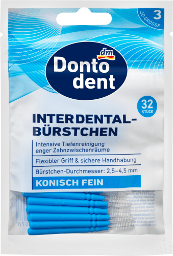 32 0,6 blau mm Interdentalbürsten Dontodent ISO St, 32 3, St