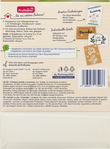 12 mit aus St Klappkarten-Set Kuverts Recycling-Material, nature