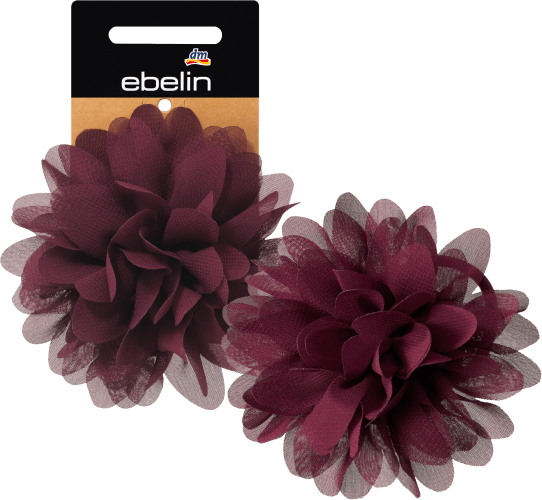 Haar- und Ansteckbrosche Blume Dunkelrot, 1 St