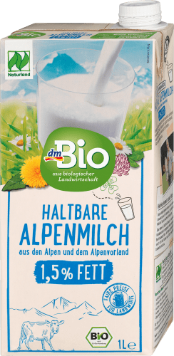 Milch, haltbare Alpenmilch 1,5% l Fett, 1