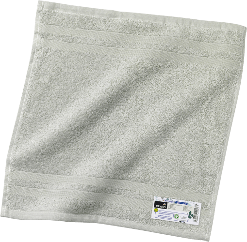 Handtuch aus Frottee salbeigrün 100 % St GOTS-zertifiziert, Bio-Baumwolle 1