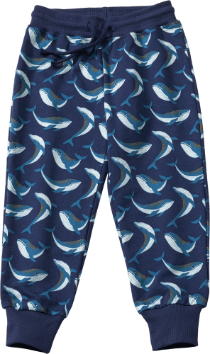 Jogginghose Pro Climate mit Wal-Muster, blau, Gr. 104, 1 St | Kinderhosen