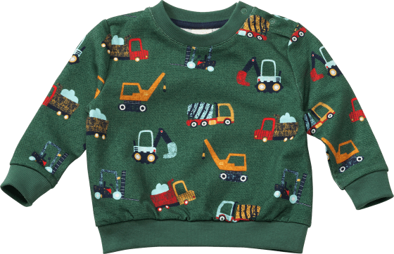 Sweatshirt Pro Climate mit Fahrzeug-Muster, grün, Gr. 74, 1 St