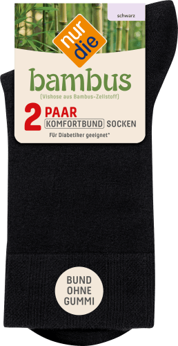2 Bambus St Gr. Komfort-Socken schwarz 35-38,