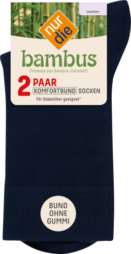 Komfort-Socken 2 blau St Gr. 35-38, Bambus