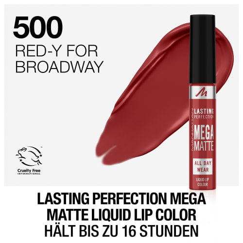 Lippenstift X-Mas Lasting 7,4 Matte 500 Red-Y-For-Broadway, Mega Perfection ml