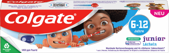 Zahnpasta Kinder, Junior Lächeln ml Jahre, bis 6 75 12