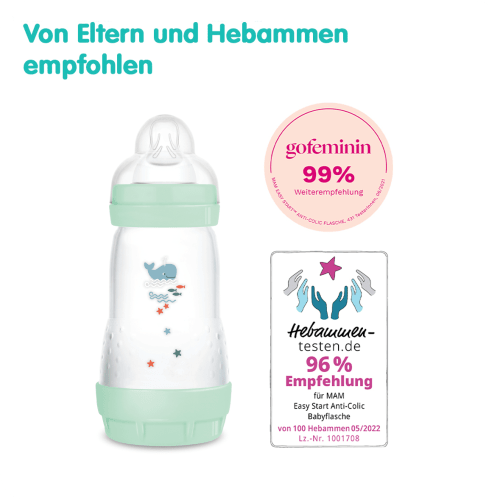 260 ml, Babyflasche Anti-Colic, Start mint, von an, Easy St 1 Geburt