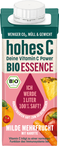 Saft Konzentrat, Bio Essence, milde Mehrfrucht mit Karotte, 0,2 l