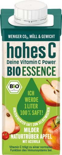 Saft Konzentrat, Bio Essence, milder naturtrüber Apfel mit Acerola, 0,2 l