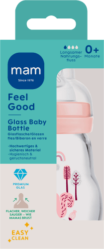 Babyflasche aus Glas Feel Good matt, rosa, von Geburt an, 170 ml, 1 St