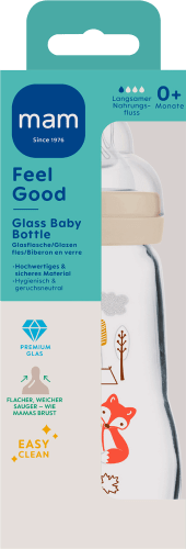 Babyflasche aus Glas Feel von Good Geburt an, St ml, 1 creme, matt, 260