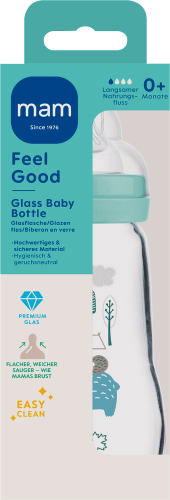 Babyflasche aus Glas Feel Good matt, grün, von Geburt an, 260 ml, 1 St