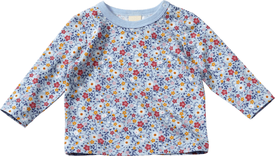 Langarmshirt Pro Climate mit Blumen-Muster, St 1 blau, 74, Gr