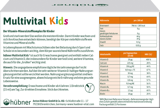 Multivital Kids Direktsticks 15 St, 225 ml