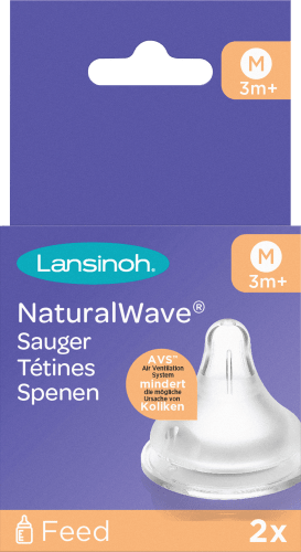 Trinksauger Natural Wave Silikon, Gr. M, ab 3 Monaten, 2 St
