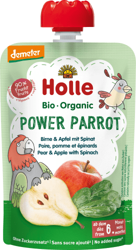 Quetschie Power Parrot, Birne mit Apfel & Spinat ab 6 Monaten, 100 g