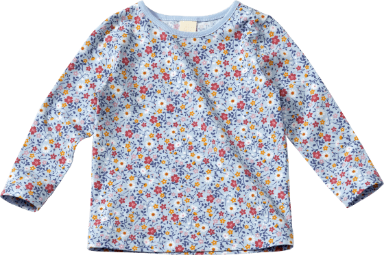 Langarmshirt Pro Climate mit Blumen-Muster, blau, Gr. 110, 1 St | Kinderpullover & -shirts