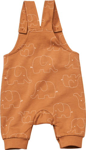 Latzhose mit Elefanten-Muster und Kängurutasche, 62, 1 St braun, Gr