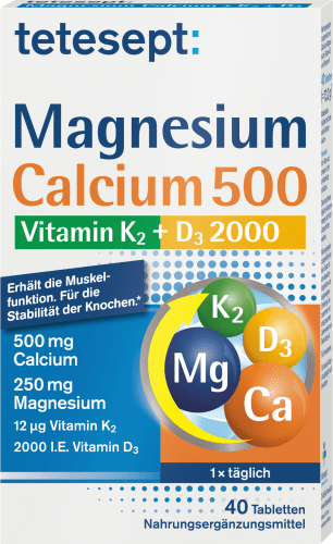Magnesium Calcium Vitamin K + D Tabletten 40 St, 73,2 g