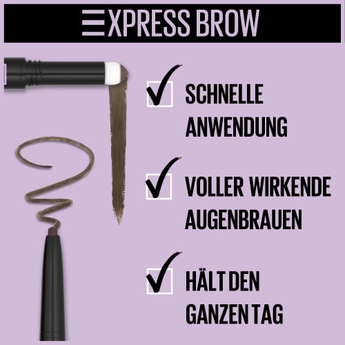 Augenbrauenstift Express Brow Satin Brown, Duo 04 Dark 1 St