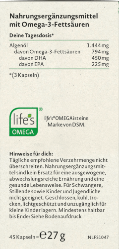 Omega-3 vegan g Kapseln St, 45 27