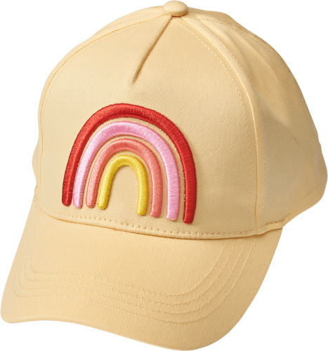Basecap mit Regenbogen-Motiv, gelb, Gr. 50/51, 1 St