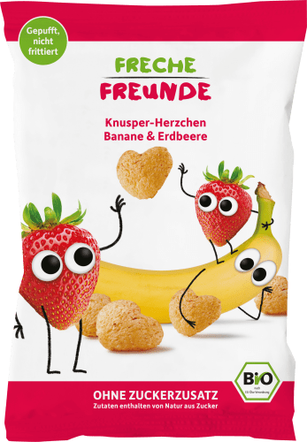 Kindersnack Knusper-Herzchen Banane & Erdbeere, 30 g