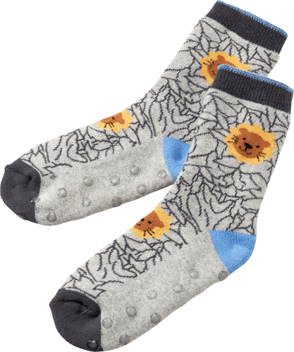 ABS Socken mit Tier-Motiv, grau & blau, Gr. 23/26, 1 St