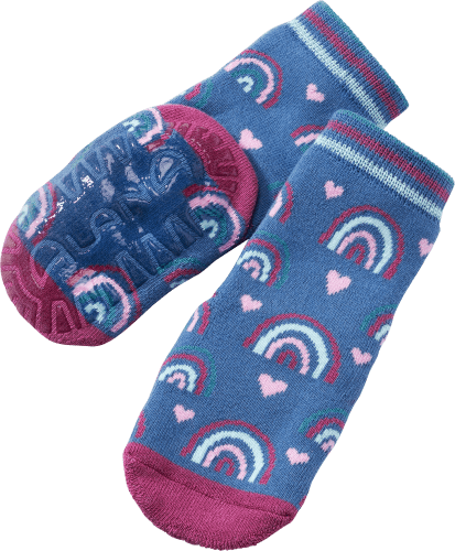 lila St Gr. & Regenbogen-Muster, mit 1 25/26, blau, Stoppersocken