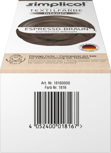 intensiv Espresso- St 1 Braun, Textilfarbe