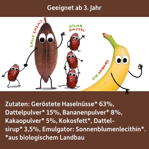 Haselnussmus Datteln, Banane & 180 ab 3 g Jahren, Kakao
