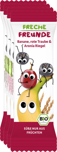 Traube & 1 Jahr, g Getreide Fruchtriegel 92 ab Aronia mit Banane, 4x23g, Rote