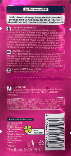 Gesichtsmaske peel off (2x8 pink 16 ml ml)