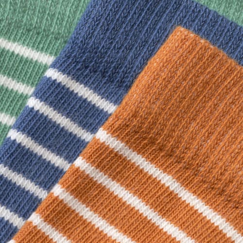 Socken mit Ringeln, blau orange, grün 3 St + + Gr. 23/26