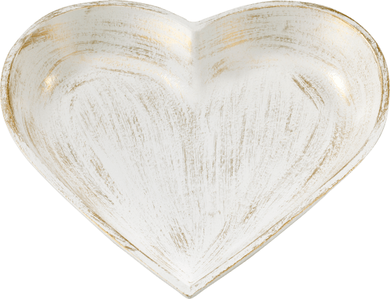 Holzschale, Herzform, weiß, 1 St