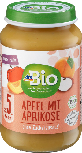 ab dem mit Demeter, Früchte Apfel Aprikose 190 g 5. Monat,