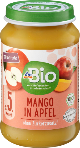 Früchte Mango in Apfel, Demeter, ab dem 5. Monat, 190 g