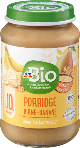 10. ab Monat, 190 Porridge Demeter, g Birne-Banane
