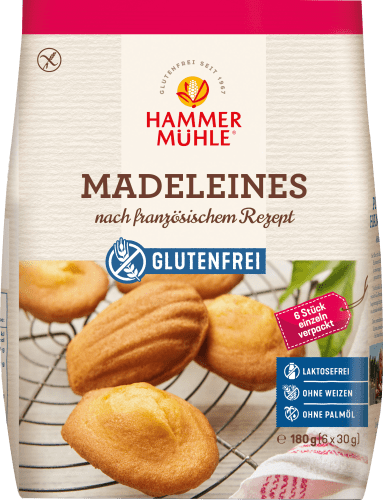 Madeleines, glutenfrei (6 Stück), 180 g