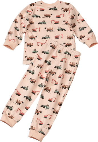 Schlafanzug Gr. 92, Traktor-Muster, beige, 1 St mit