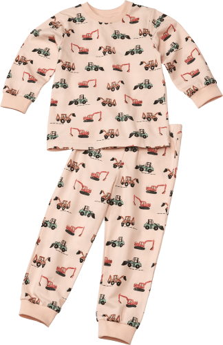 Schlafanzug Gr. 92, Traktor-Muster, beige, 1 St mit