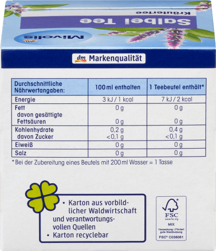 1,5g), 18 x Salbei Kräutertee g Tee (12