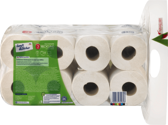 Toilettenpapier Recycling 3-lagig St 16 (16x200 Blatt)