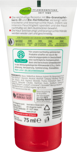 Handcreme Intensiv Bio-Granatapfel, Bio-Karitébutter, 75 ml