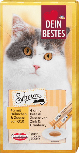 Katzenleckerli, Huhn & Pute, Schnurr, Multipack (8 Stück), 120 g, 120 g | Snacks für Katzen