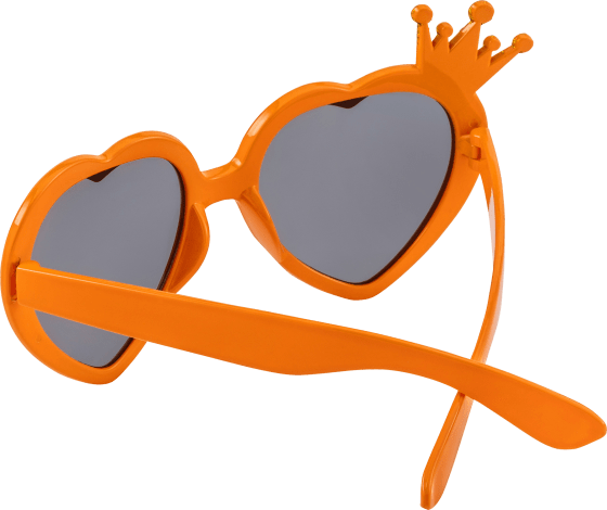 Orangene Party-Sonnenbrille in Krönchen-Detail, Herzform mir St 1